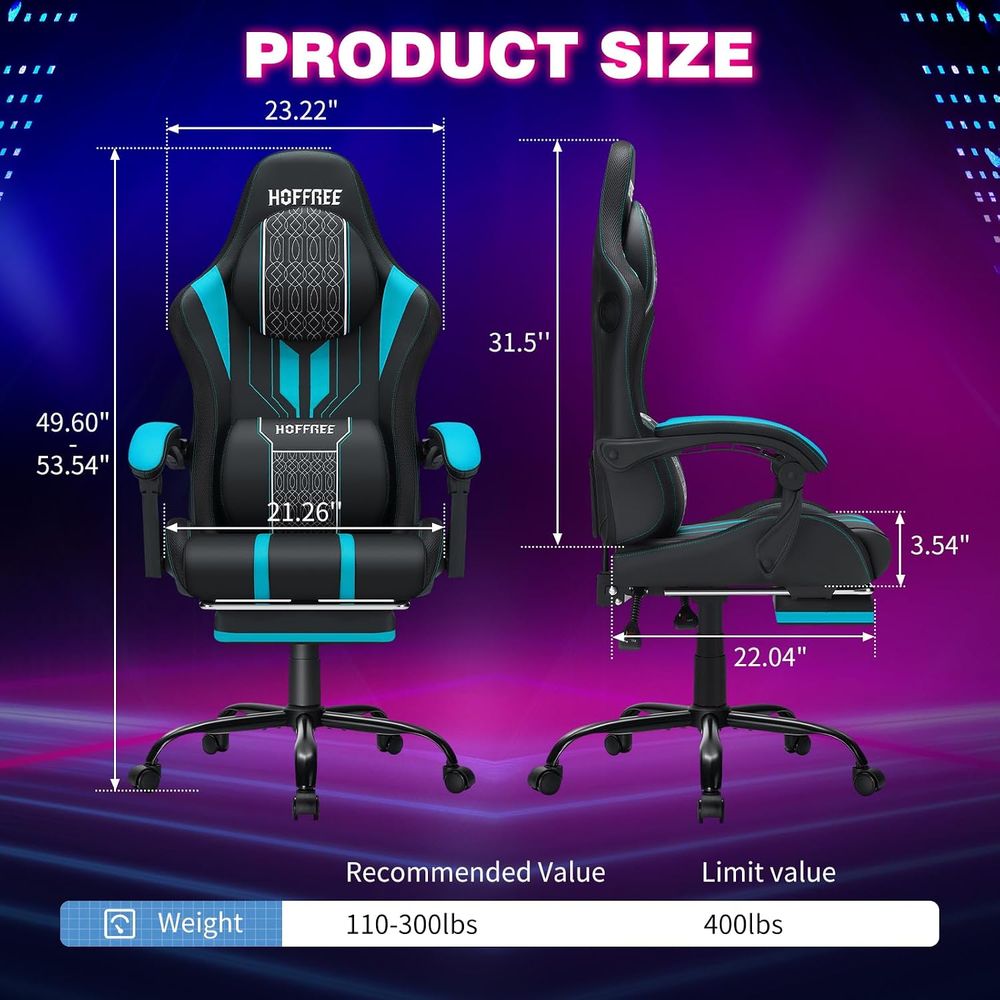 Gaming Chair with LED Lights S - Bluetooth Speaker review and price
