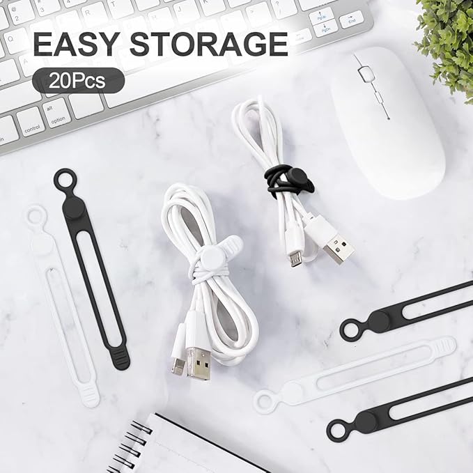 10pcs Silicone Cable Ties,Cord - Cable Organizer review and price