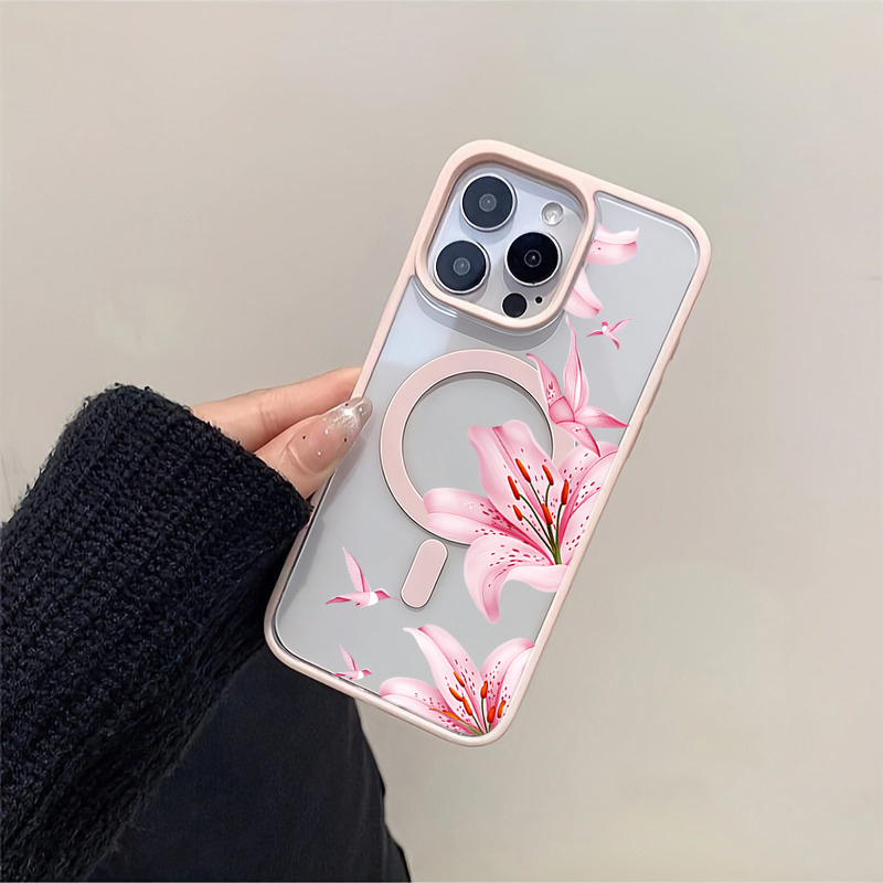 Pink Flower And Birds Magnetic - Wireless Charger review and price